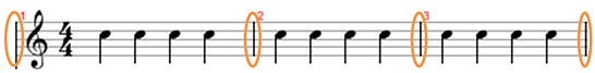 ejemplo de líneas de barra musical